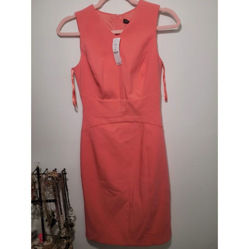White House Black Market Shift Dress Size 00 Coral Pink NWT
